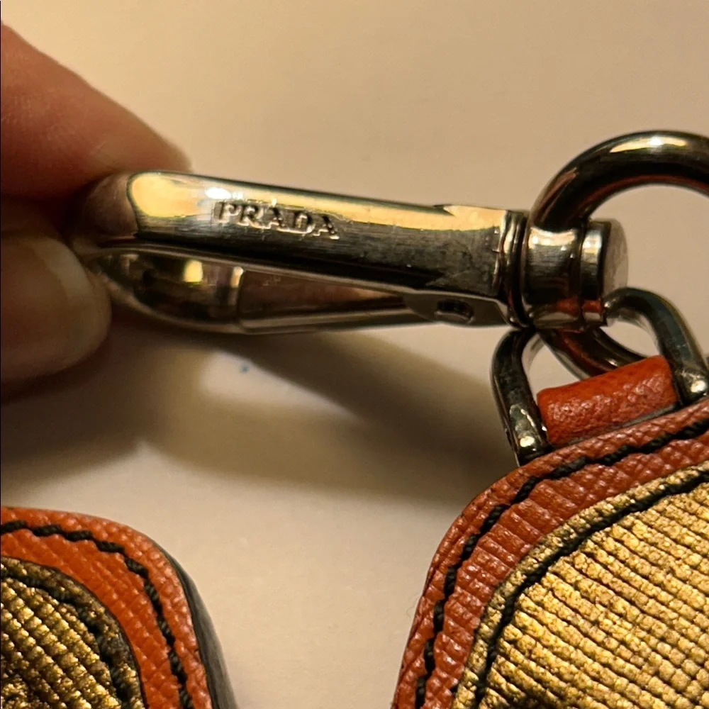 Prada Butterfly orange and gold Bag/Key Charm saffiano - Picture 5 of 5